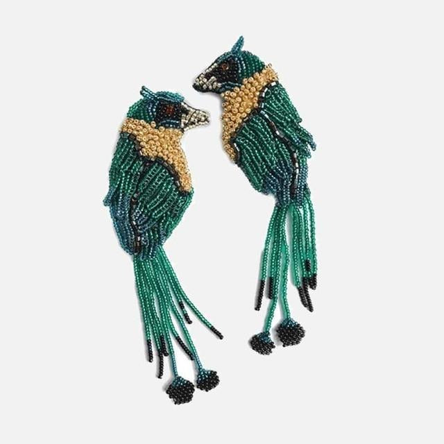 Fringed Bird Earrings