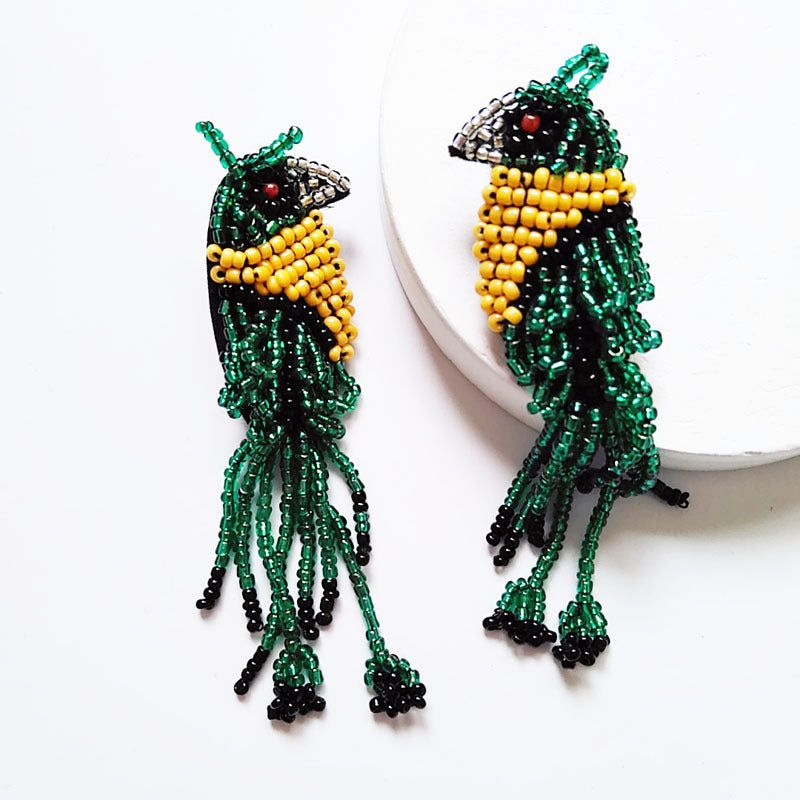 Fringed Bird Earrings