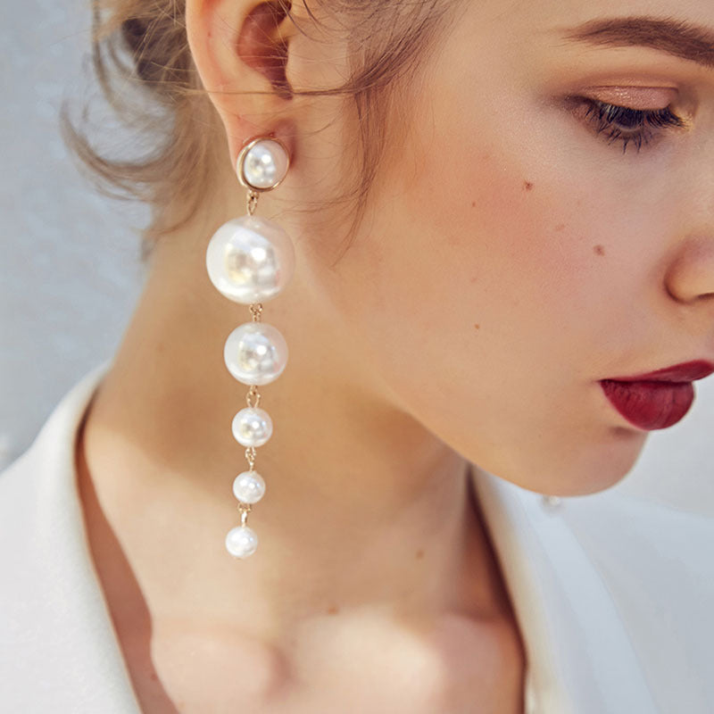 Exaggerated Pearl Temperament Earrings