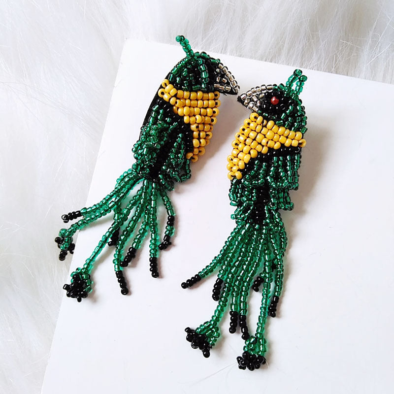 Fringed Bird Earrings