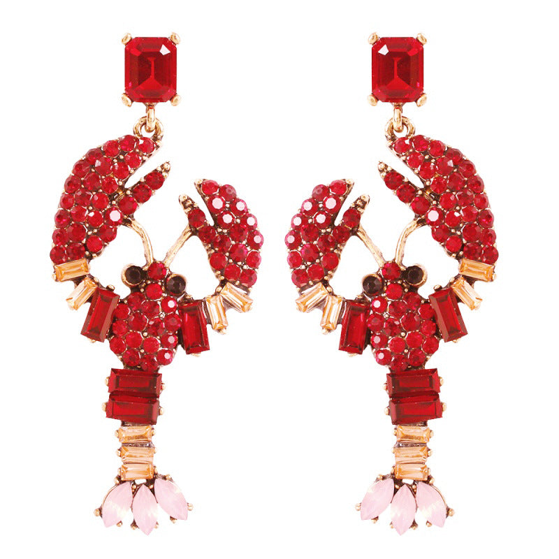 Lobster Stud Earrings (Multicolored)