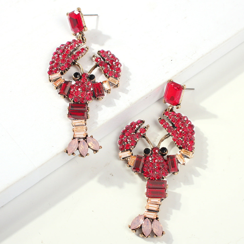 Lobster Stud Earrings (Multicolored)