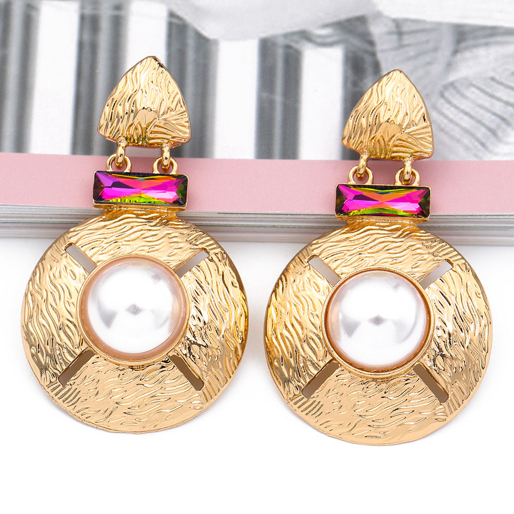 Geometric Round Alloy Earrings