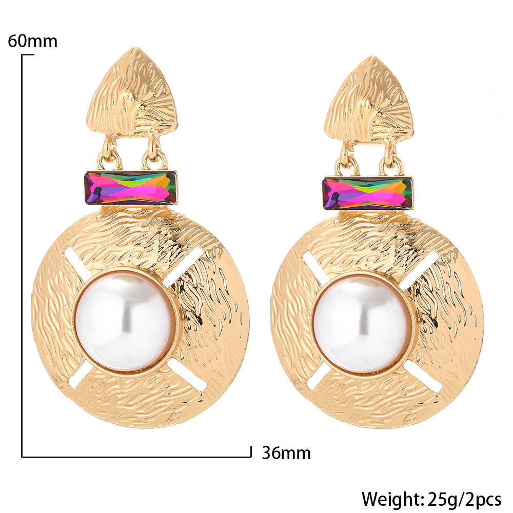 Geometric Round Alloy Earrings