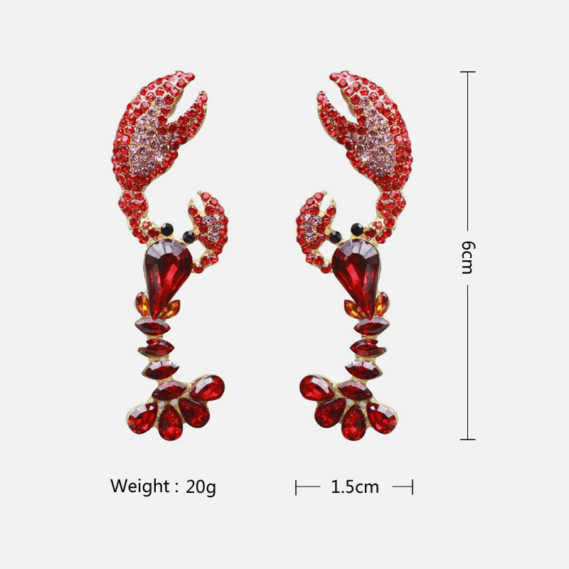 Temperament Lobster Shape Long Earrings Earrings