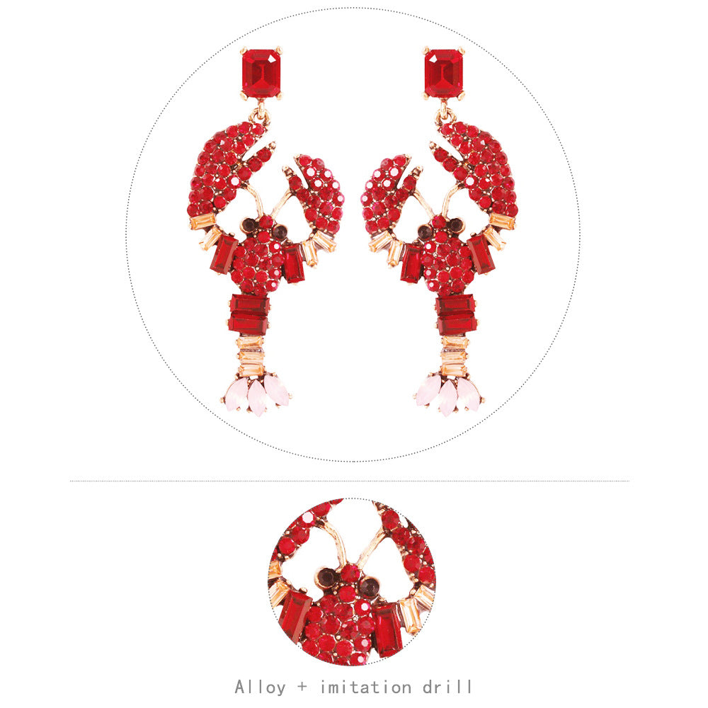 Lobster Stud Earrings (Multicolored)